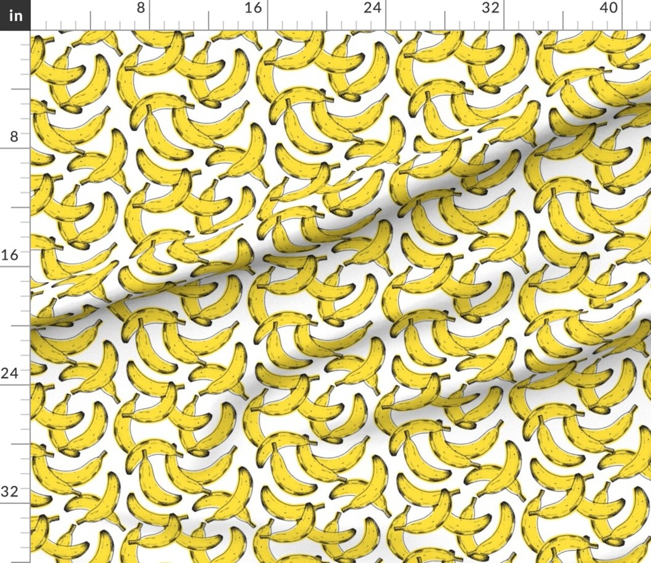 Banana 1990S Print Summer Pop Retro Kitchen Food Custom Printed Fabric by Spoonflower Various Fabrics by the Yard or Fat Quarter